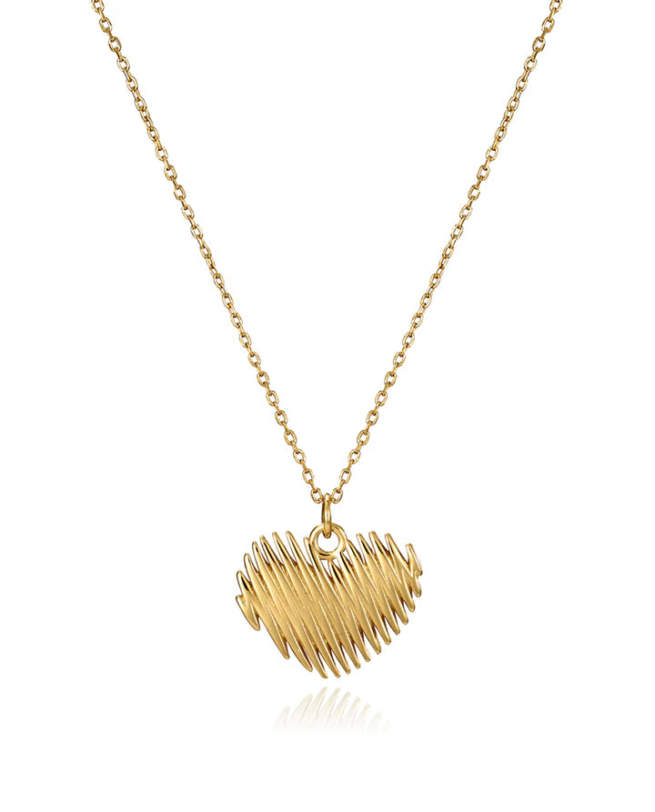 COLLAR DE PLATA DE LEY CON BAÑO DE ORO Y COLGANTE EN FORMA DE CORAZÓN. Ref. 13188C100-00