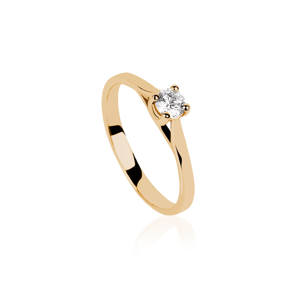 SOLITARIO ORO 18K. BLANCO CON DIAMANTE REF. 1S-025L-18K