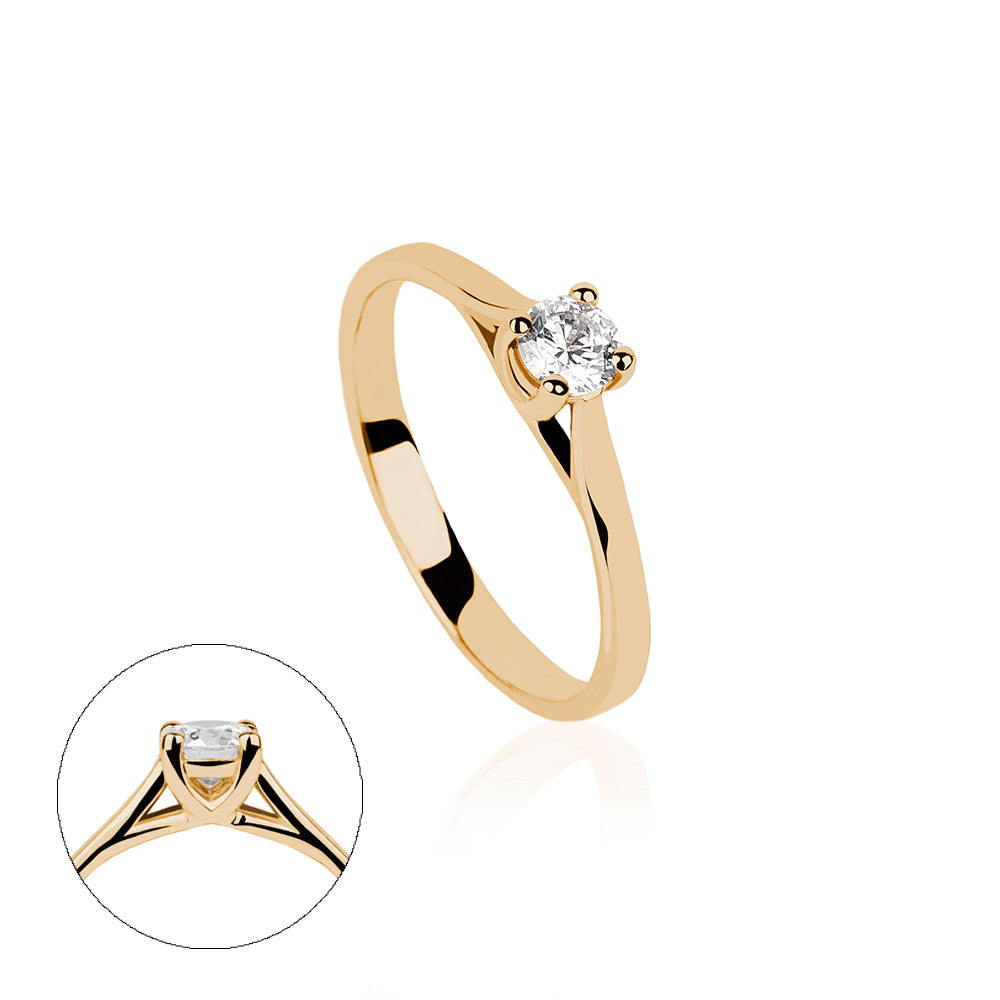 SOLITARIO ORO 18K. BLANCO CON DIAMANTE REF. 1S-025L-18K