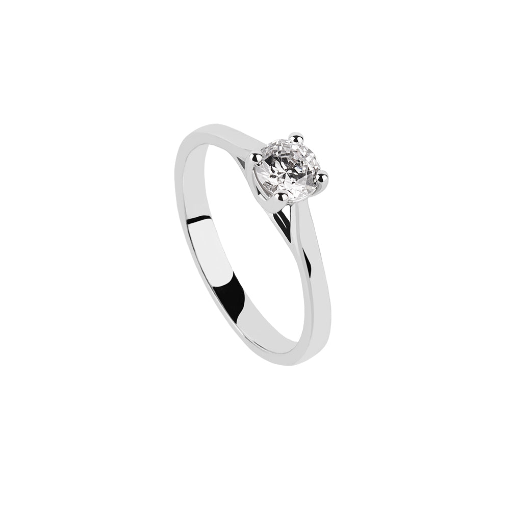 SOLITARIO ORO 18K. BLANCO CON DIAMANTE REF. 1S-050L-18K