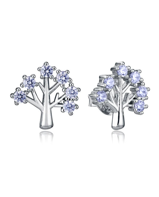 PENDIENTES DE PLATA DE PRIMERA LEY CON BAÑO DE RODIO CON EL ÁRBOL DE LA VIDA. Ref. 2309E000-30