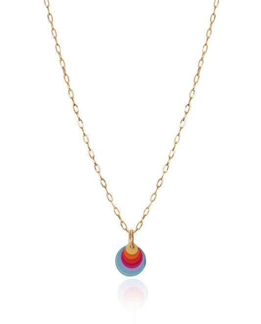 COLLAR COLORS DE ACERO DORADO Y RESINA MULICOLOR. Ref. 14030C01019