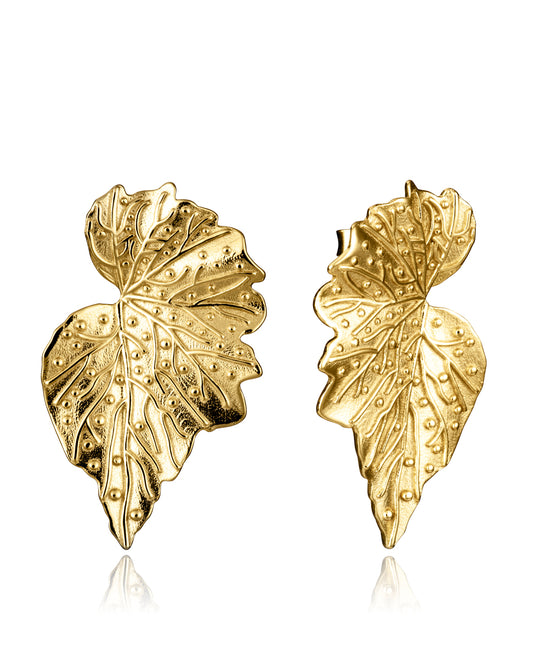 PENDIENTES VICEROY DE PLATA DE PRIMERA LEY CON BAÑO EN ORO Y FORMA DE HOJA. Ref. 2313E100-00
