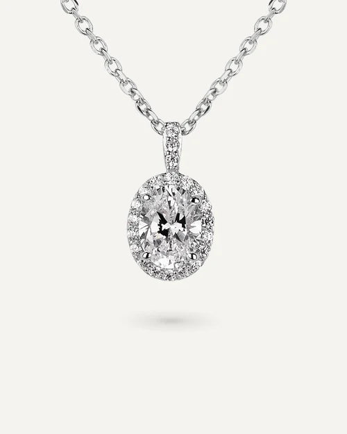 COLLAR BRILLIANT CUT EN PLATA DE LEY Y CIRCONITAS EXCELLENCE STAR CUT
