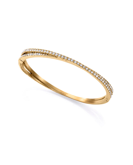 PULSERA DE MUJER DE ACERO IP DORADA RÍGIDA