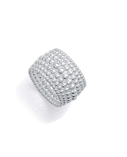 ANILLO DE ACERO CHAPADO EN PLATA 999 COLECCIÓN LAURA ESCANES
