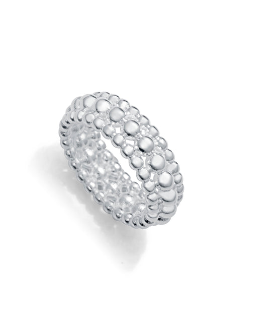 ANILLO DE ACERO CHAPADO EN PLATA 999 COLECCIÓN LAURA ESCANES