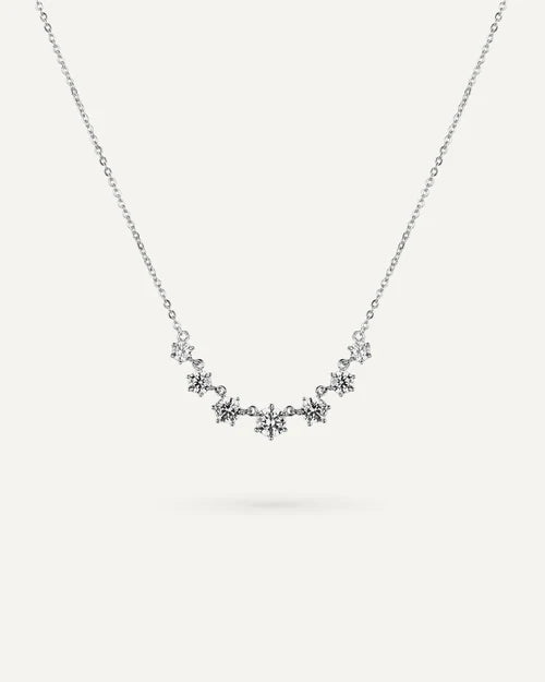 COLLAR BRILLIANT CUT EN PLATA DE LEY Y CIRCONITAS EXCELLENCE STAR CUT