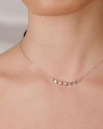 COLLAR BRILLIANT CUT EN PLATA DE LEY Y CIRCONITAS EXCELLENCE STAR CUT