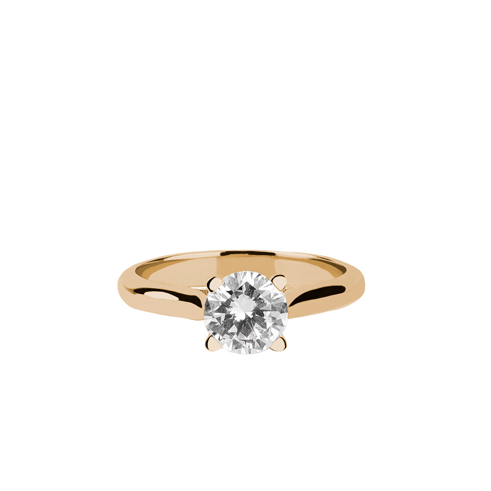 SOLITARIO ORO 18K. BLANCO CON DIAMANTE REF. 3S-100L-18K