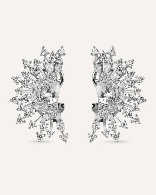 PENDIENTES BRILLIANT CUT EN PLATA DE LEY Y CIRCONITAS EXCELLENCE STAR CUT.