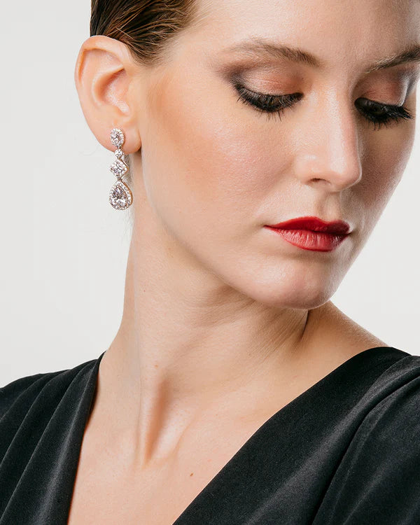 PENDIENTES BRILLIANT CUT EN PLATA DE LEY Y CIRCONITAS EXCELLENCE STAR CUT