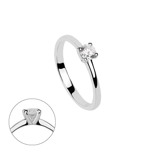 SOLITARIO oro 18K. BLANCO CON DIAMANTE REF. 4S-025L-18K