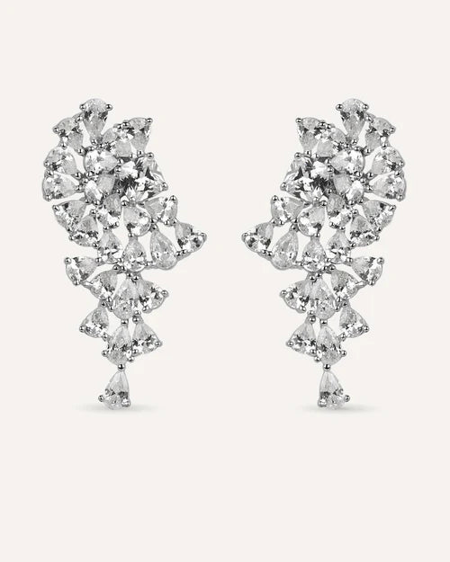 PENDIENTES BRILLIANT CUT EN PLATA DE LEY Y CIRCONITAS EXCELLENCE STAR CUT