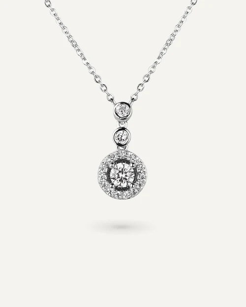 COLLAR BRILLIANT CUT EN PLATA DE LEY Y CIRCONITAS EXCELLENCE STAR CUT