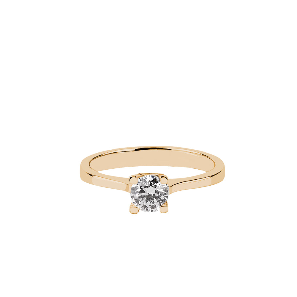 SOLITARIO ORO 18K. BLANCO CON DIAMANTE REF. 5S-050L-18K