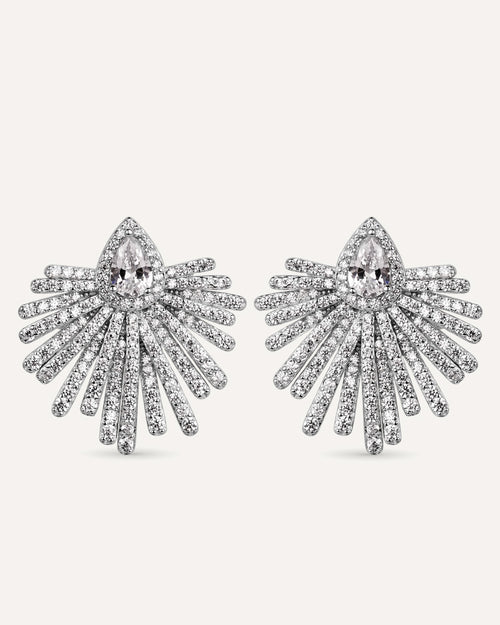 PENDIENTES BRILLIANT CUT EN PLATA DE LEY Y CIRCONITAS EXCELLENCE STAR CUT