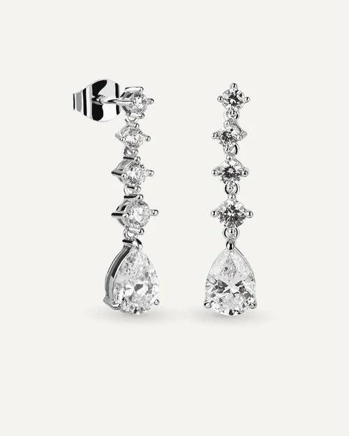 PENDIENTES BRILLIANT CUT EN PLATA DE LEY Y CIRCONITAS EXCELLENCE STAR CUT