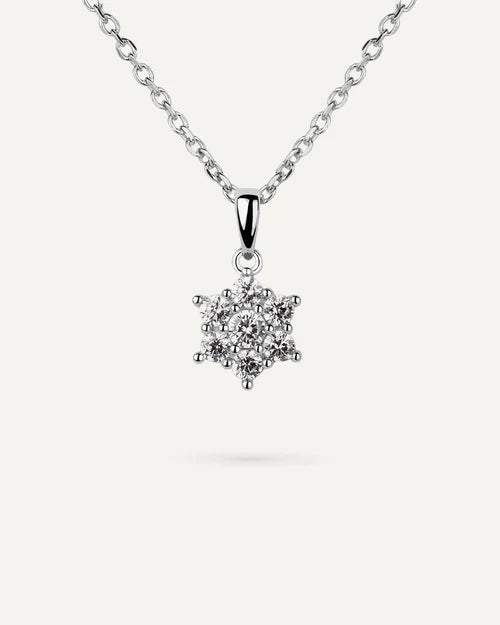 COLLAR BRILLIANT CUT EN PLATA DE LEY Y CIRCONITAS EXCELLENCE STAR CUT