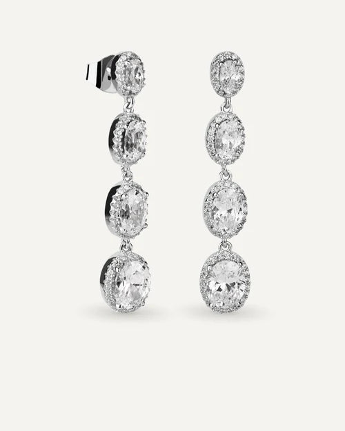 PENDIENTES BRILLIANT CUT EN PLATA DE LEY Y CIRCONITAS EXCELLENCE STAR CUT