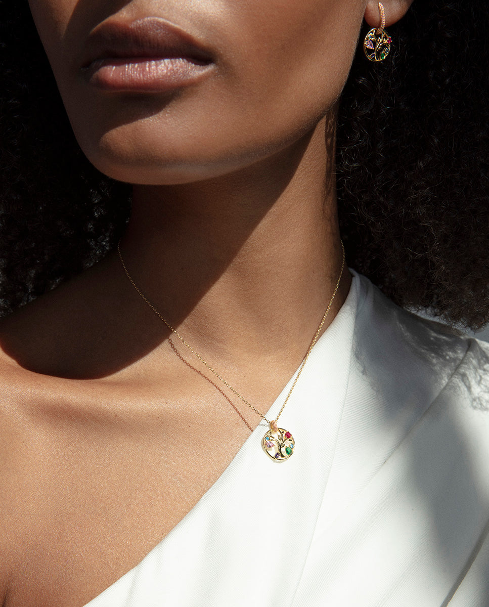 COLLAR DEL ÁRBOL DE LA VIDA EN PLATA DE LEY CON BAÑO DE ORO
