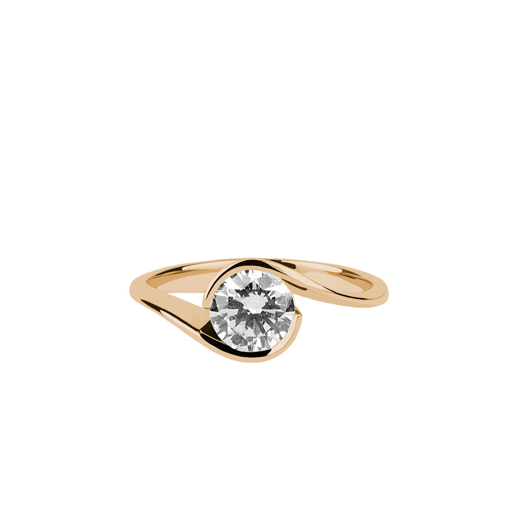 SOLITARIO ORO 18K. BLANCO CON DIAMANTE REF. 7S-100L-18K