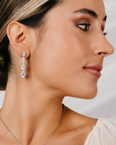 PENDIENTES BRILLIANT CUT EN PLATA DE LEY Y CIRCONITAS EXCELLENCE STAR CUT