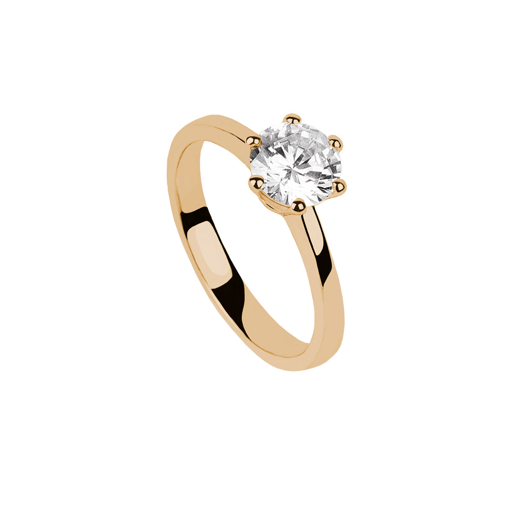 SOLITARIO ORO 18K. BLANCO CON DIAMANTE REF. 8S-100L-18K