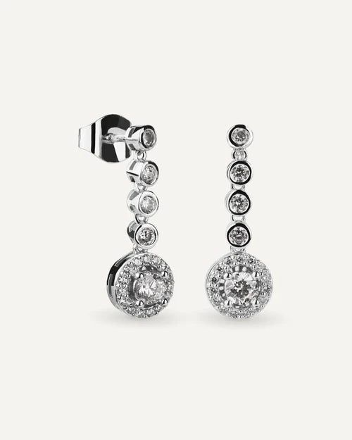 PENDIENTES BRILLIANT CUT EN PLATA DE LEY Y CIRCONITAS EXCELLENCE STAR CUT