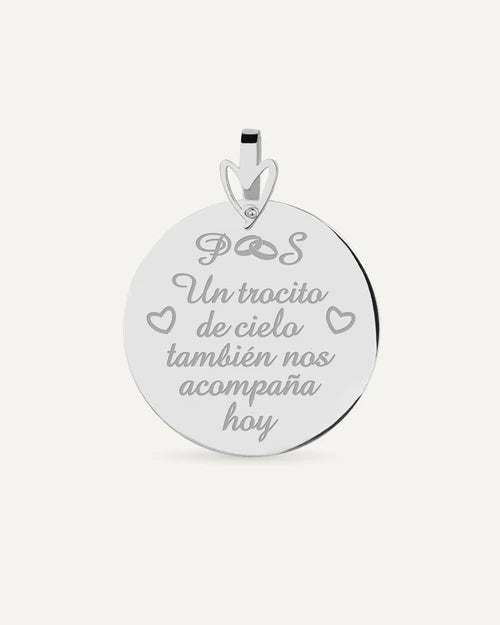 COLGANTE RAMO DE NOVIA PERSONALIZADO 30 MM EN PLATA