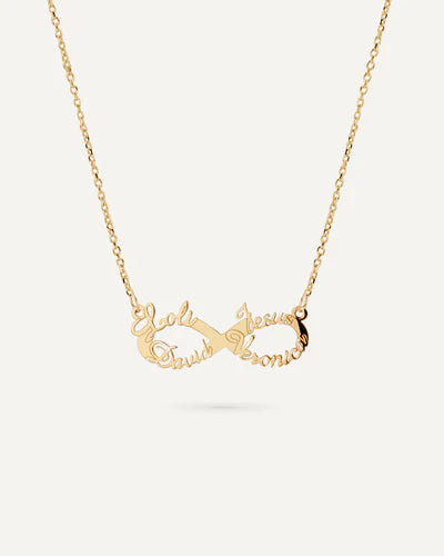 COLLAR INFINITO PERSONALIZADO CON NOMBRES EN PLATA DE LEY