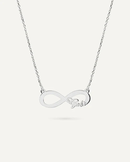 COLLAR INFINITO PERSONALIZADO CON NOMBRES EN PLATA DE LEY
