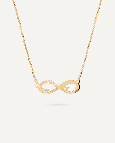 COLLAR INFINITO PERSONALIZADO CON NOMBRES EN PLATA DE LEY