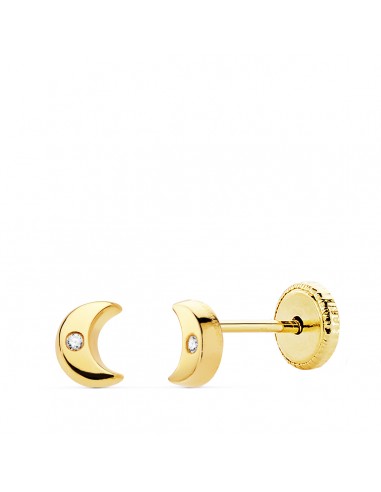 PENDIENTES LUNA DE ORO 18K. Ref. 21075