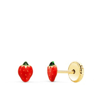 PENDIENTES FRESAS ORO 18KTS.