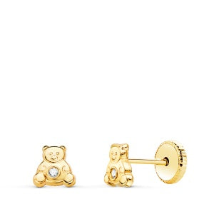PENDIENTES OSO DE ORO DE 18K